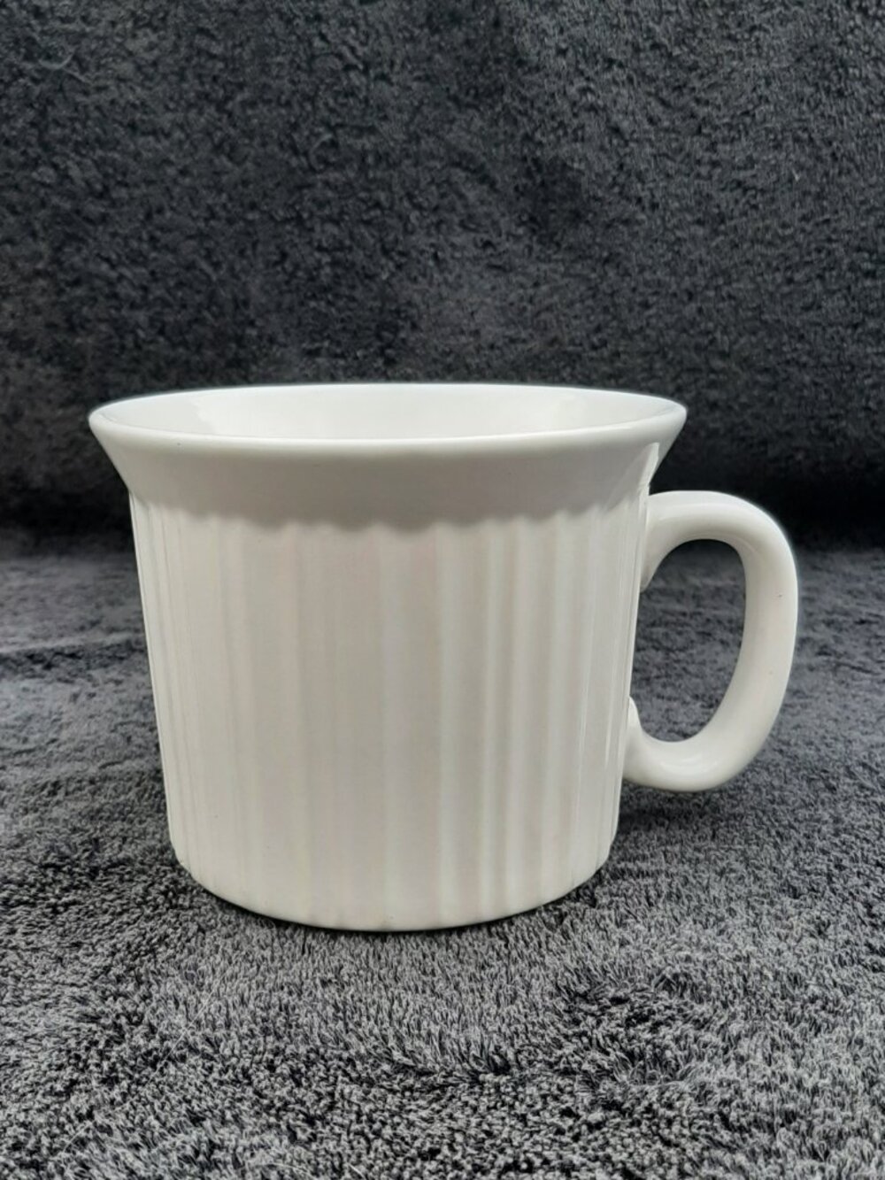 CorningWare FRENCH WHITE Soup Cup/Meal Mug 20-Oz Ribbed Stoneware